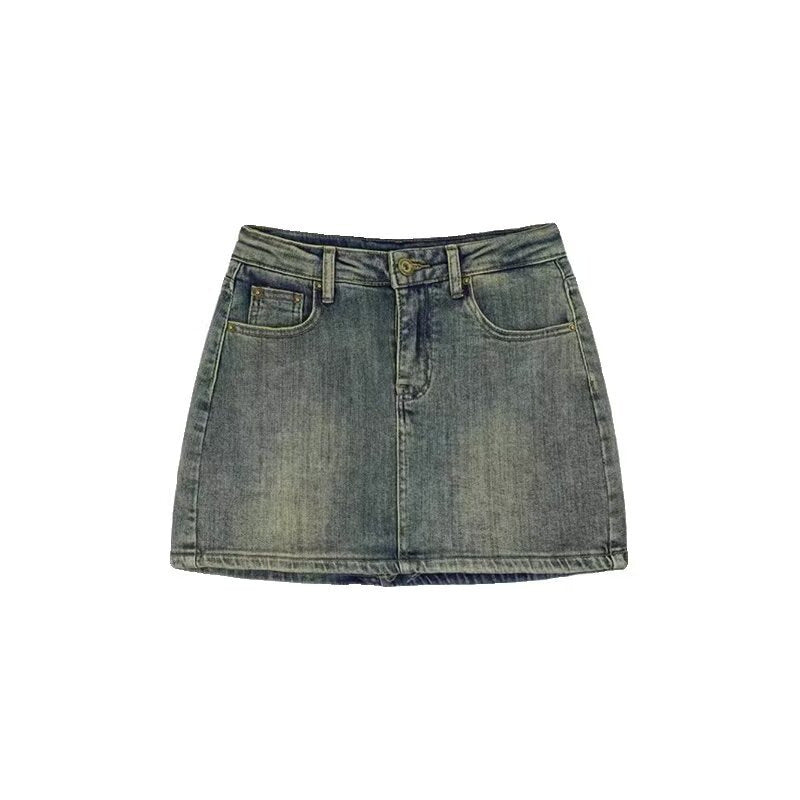 A-Line Denim Mini Skirt