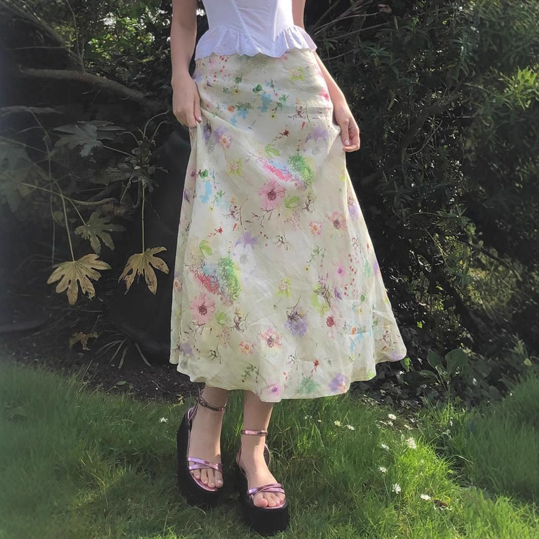 Heidi Floral Flared Midi Skirt