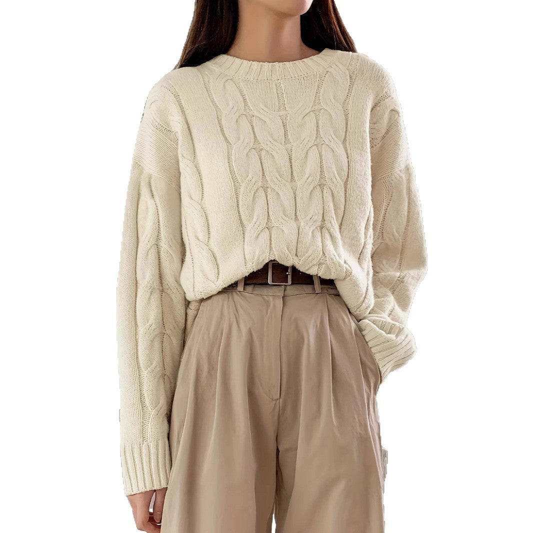 Demetria Relaxed Cable-Knit Sweater