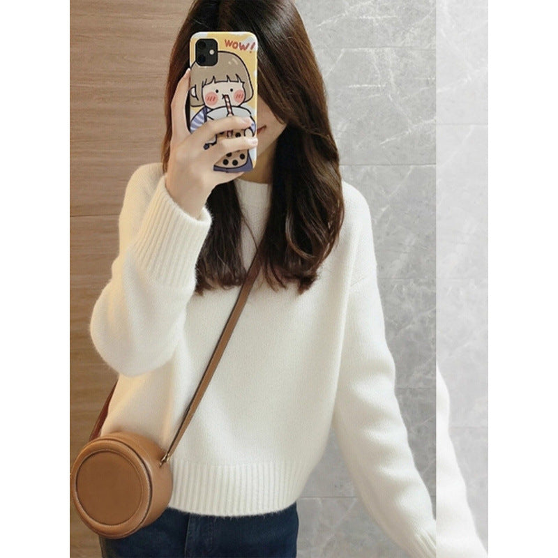 Coco Round-Neck Long Sleeve Knit Sweater