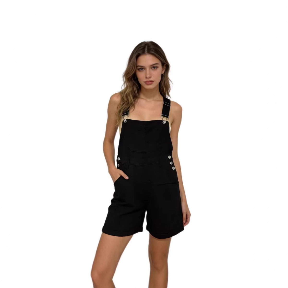Macie Cotton Denim Short Overalls