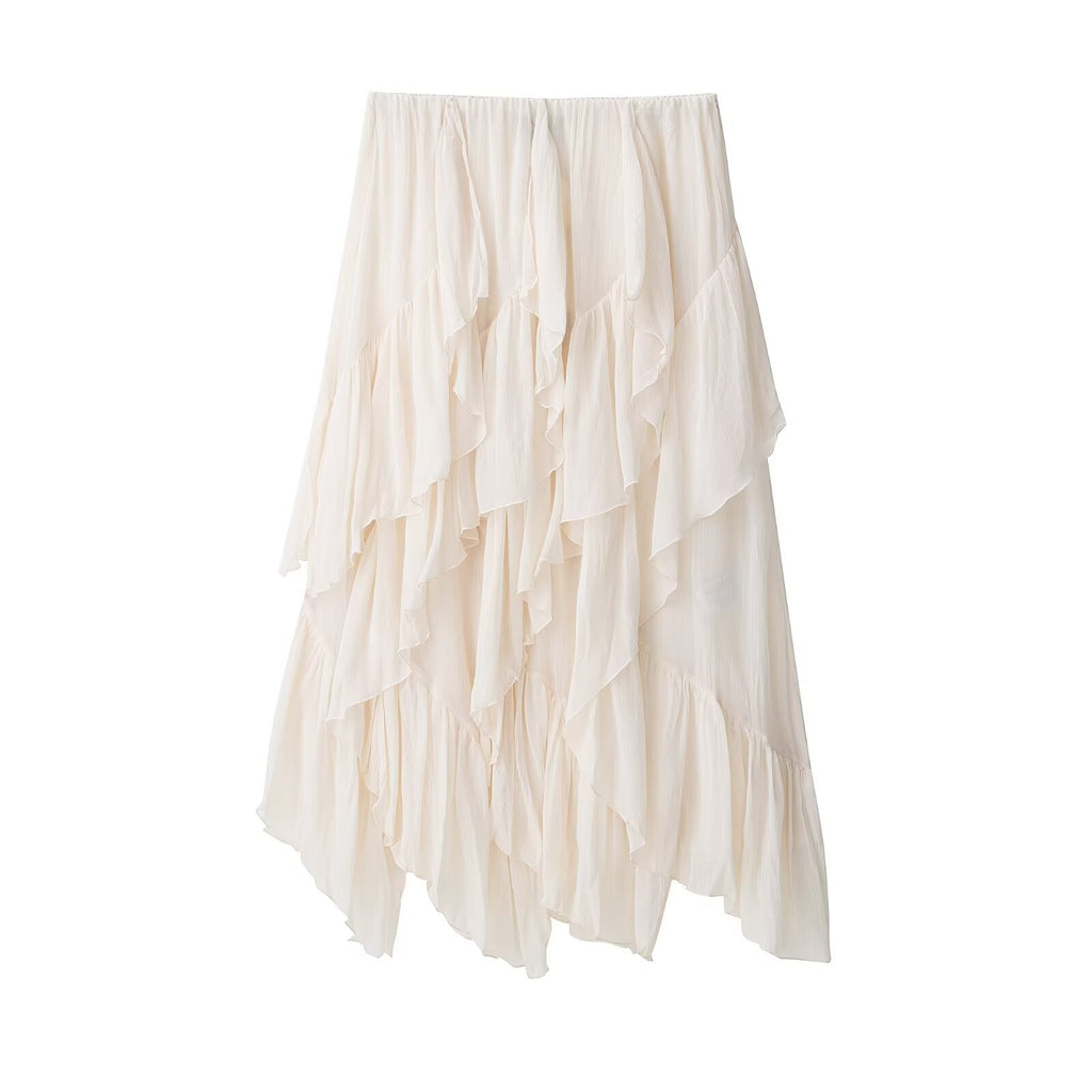 Riley Asymmetric Tiered Ruffle Skirt