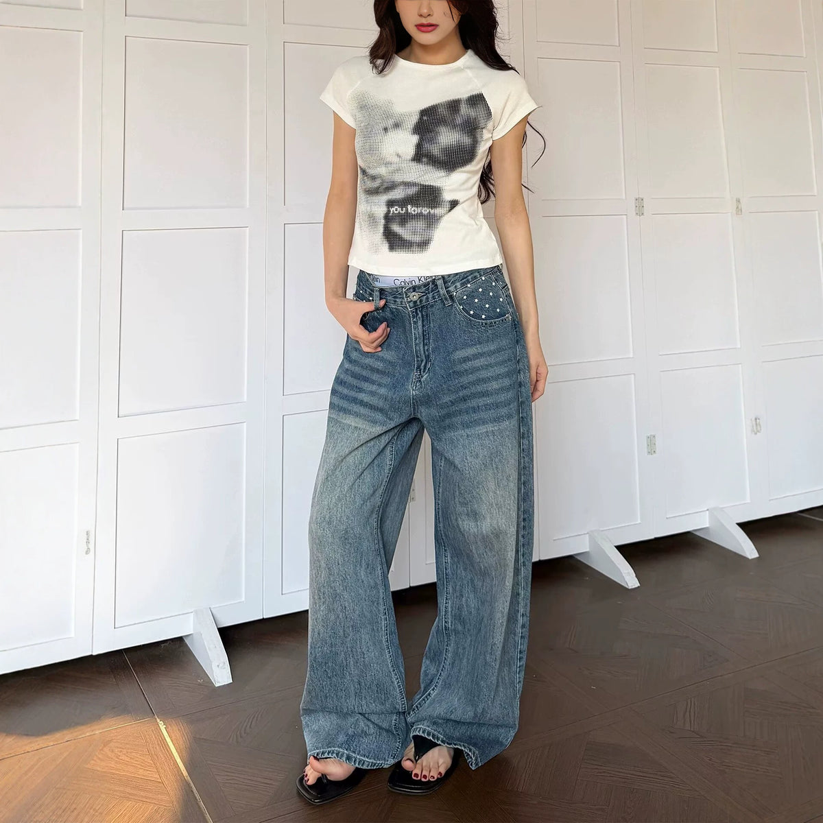 Emily Mid-Rise Wide-Leg Jeans