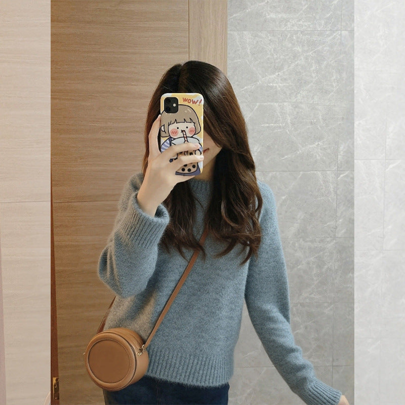 Coco Round-Neck Long Sleeve Knit Sweater