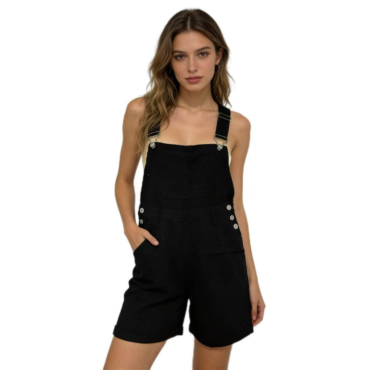 Macie Cotton Denim Short Overalls