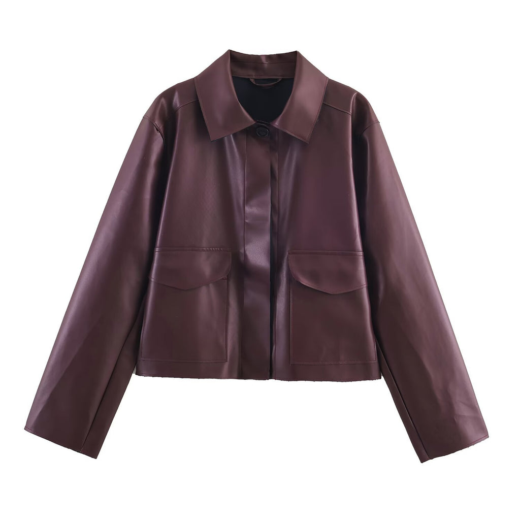 Relaxed Faux Leather Jacket