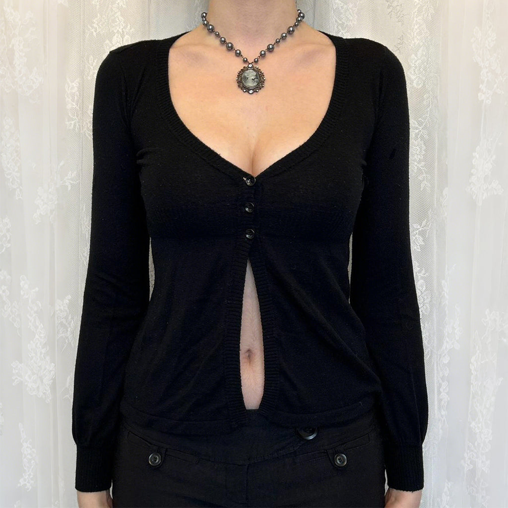 Courtney Fitted V-Neck Button-Up Cardigan