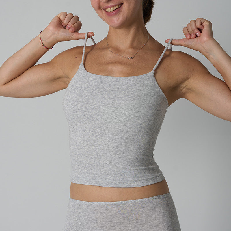 Irene Cotton Stretch Cropped Cami Top