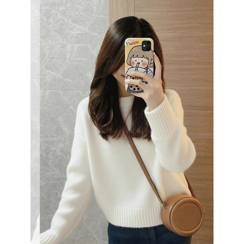 Coco Round-Neck Long Sleeve Knit Sweater