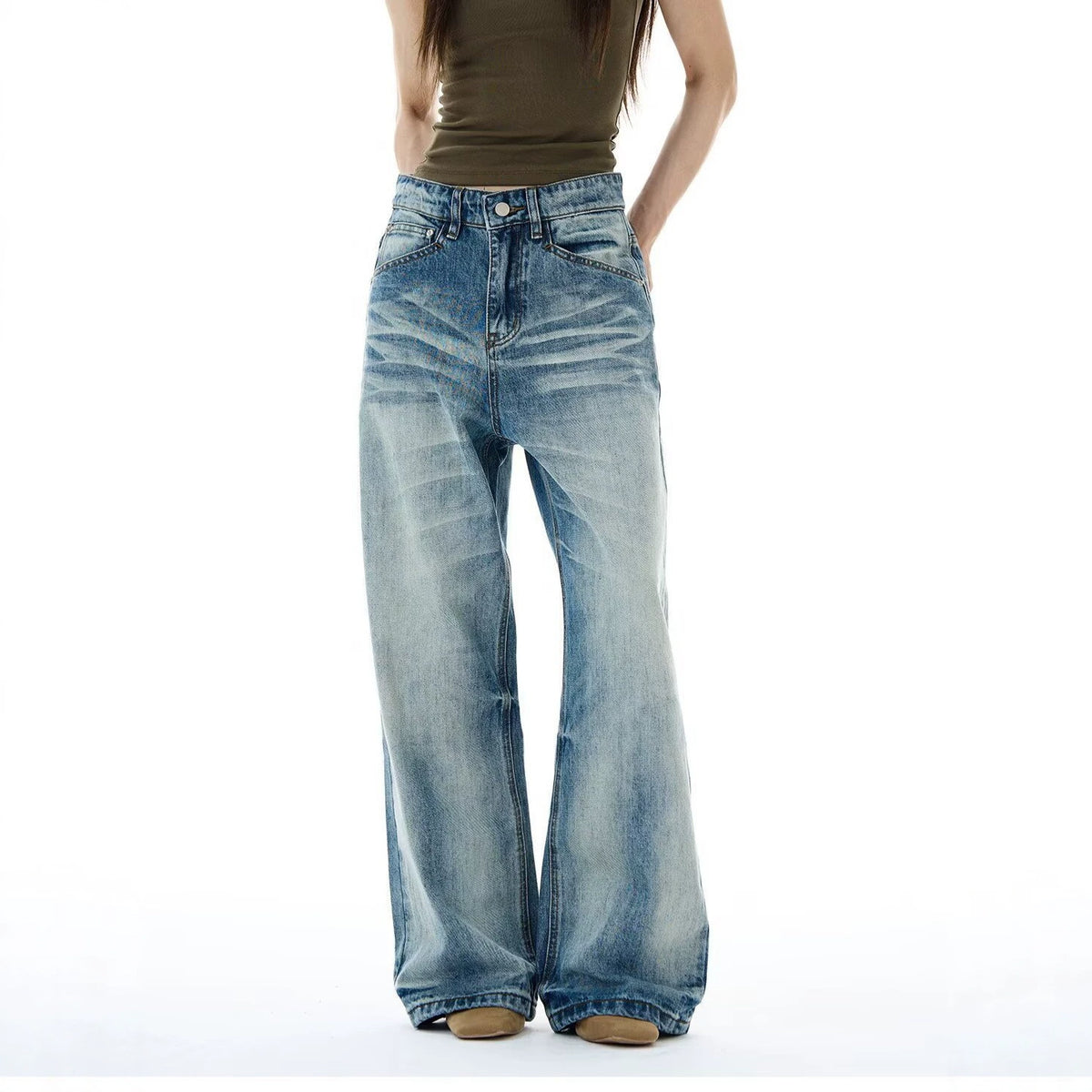 Greta Mid-Rise Wide-Leg Jeans