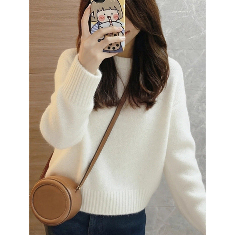 Coco Round-Neck Long Sleeve Knit Sweater