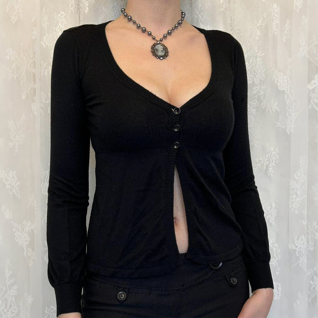 Courtney Fitted V-Neck Button-Up Cardigan