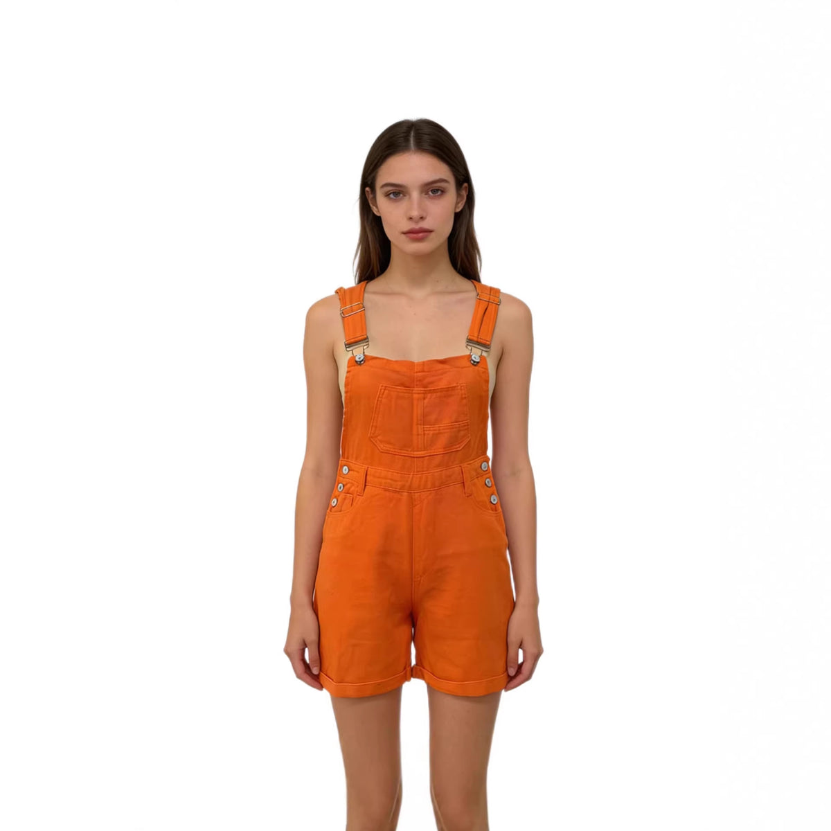 Macie Cotton Denim Short Overalls