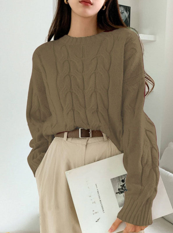 Demetria Relaxed Cable-Knit Sweater