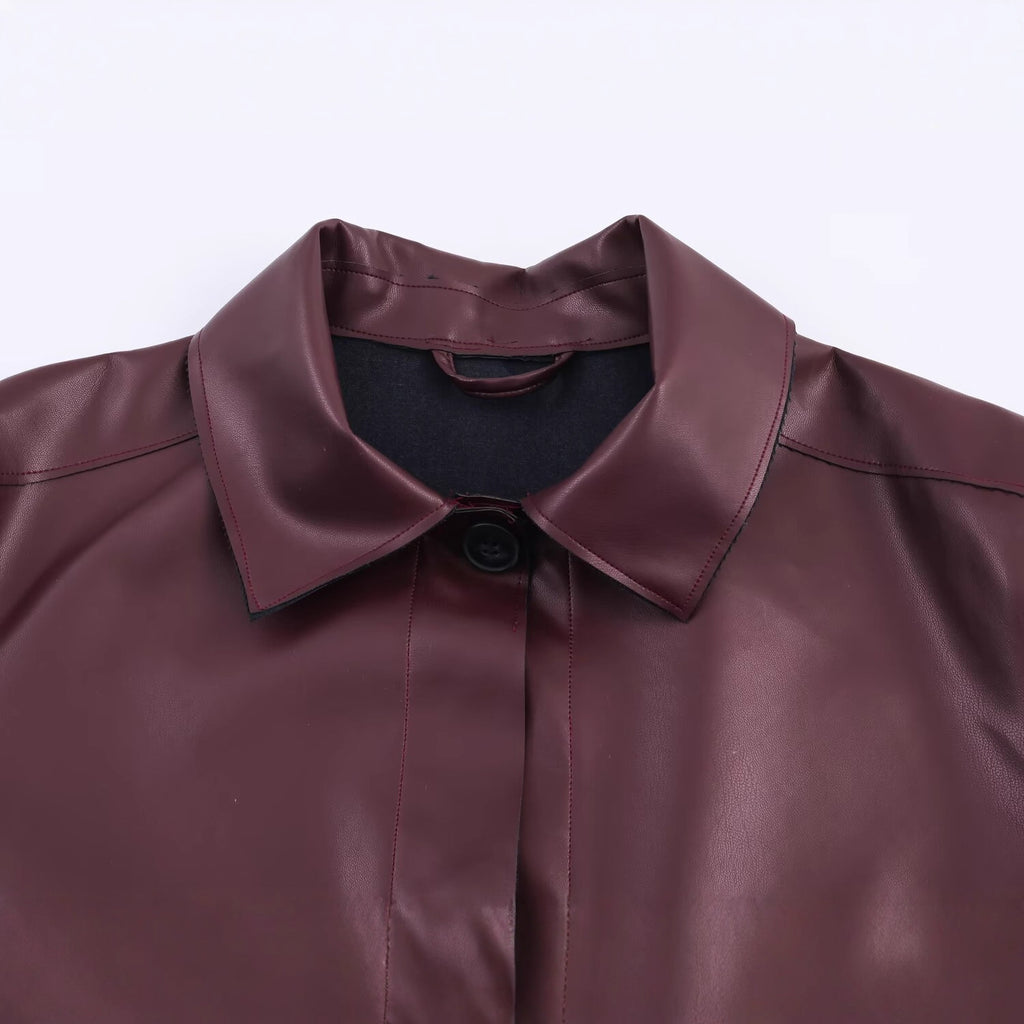 Relaxed Faux Leather Jacket