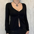 Courtney Fitted V-Neck Button-Up Cardigan