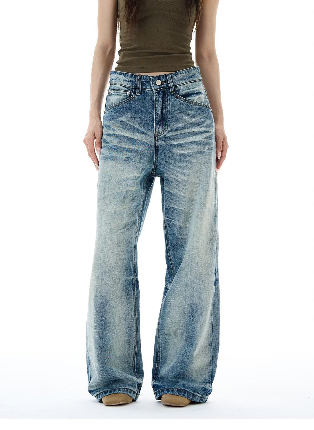 Greta Mid-Rise Wide-Leg Jeans