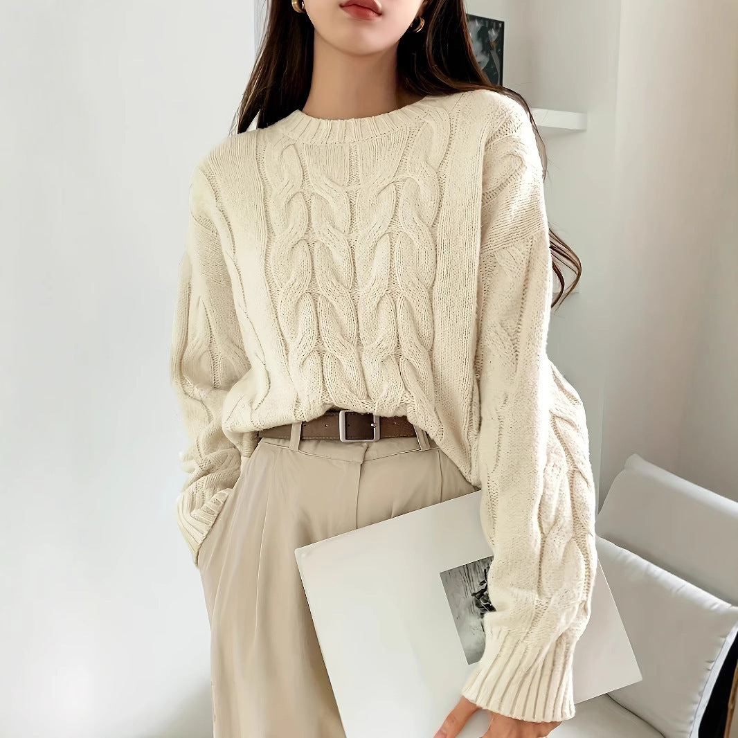 Demetria Relaxed Cable-Knit Sweater
