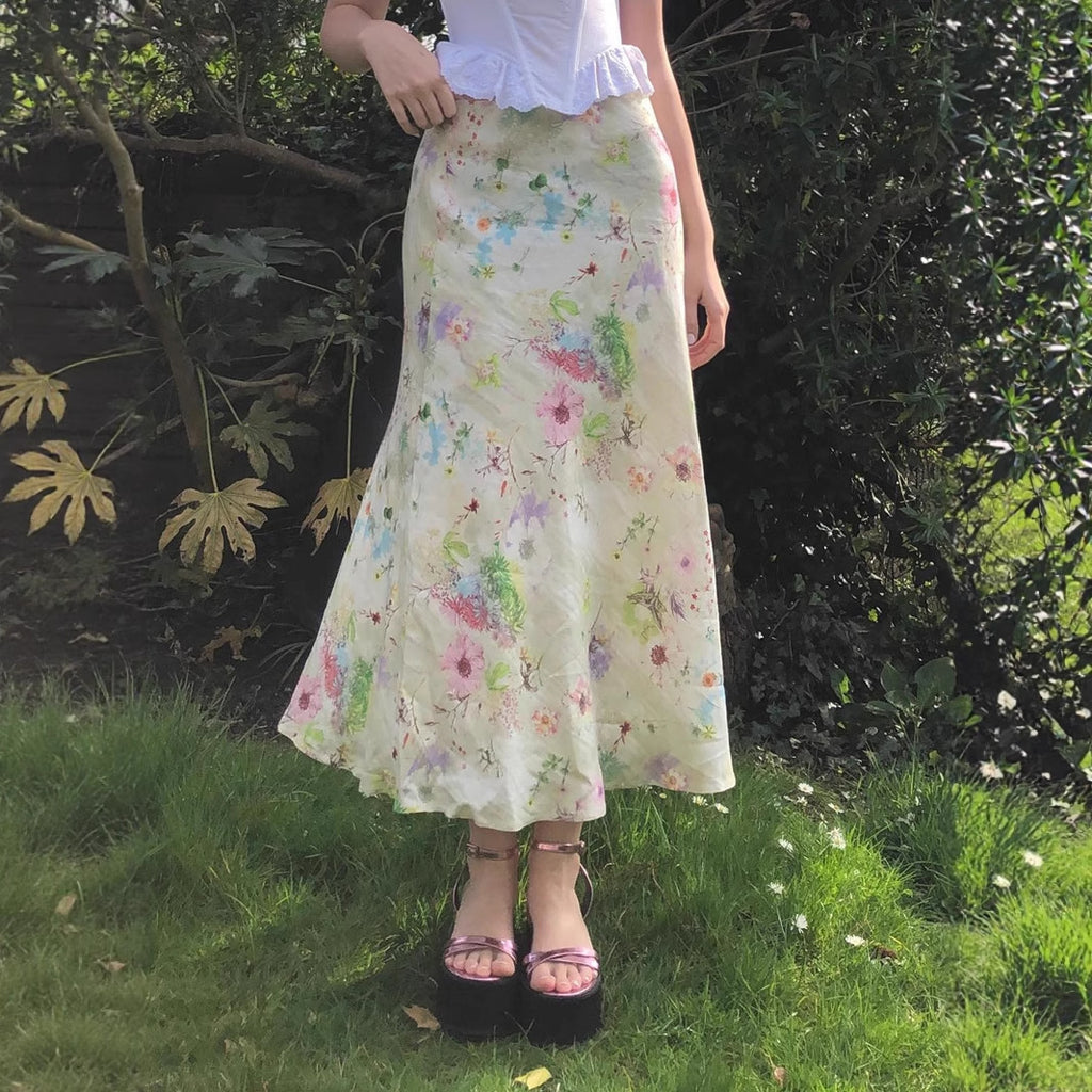 Heidi Floral Flared Midi Skirt