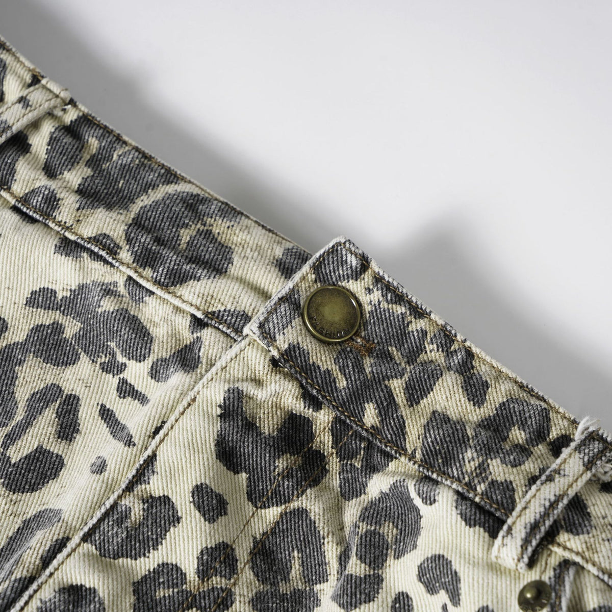 Francesca Mid-Rise Leopard Print Jeans