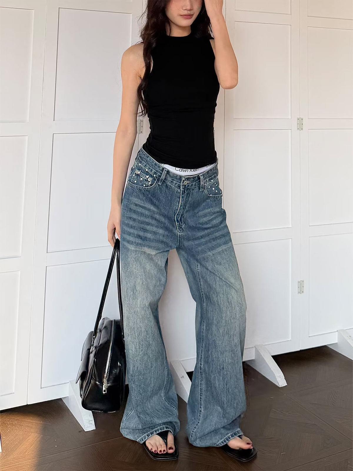 Emily Mid-Rise Wide-Leg Jeans