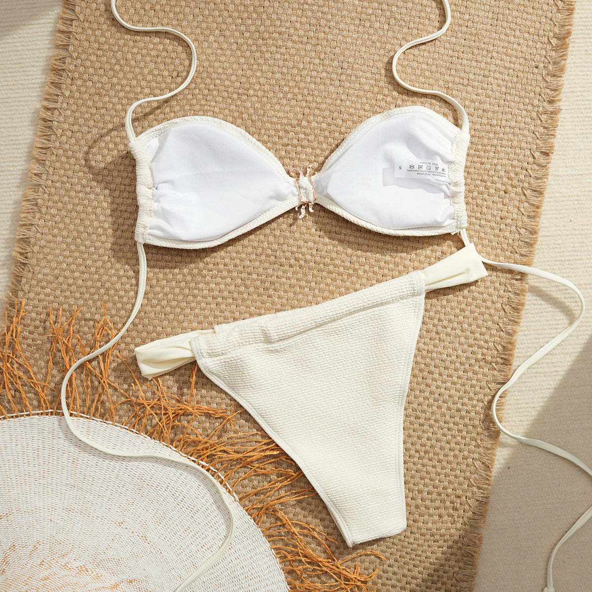 White Padded Wireless Bikini Set